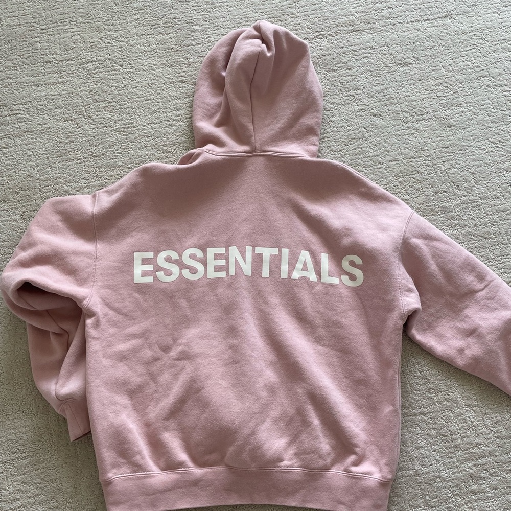 Essentials fear of god hoodie blush pink size small
